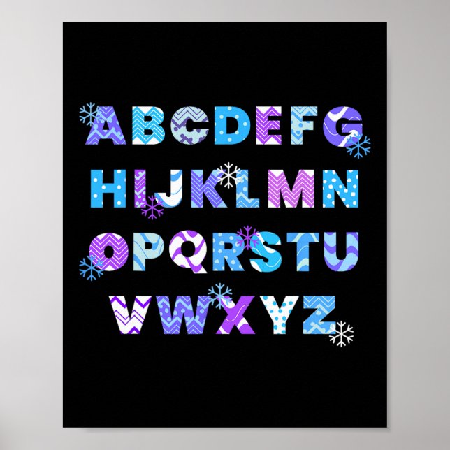 Affiche Alphabet d'hiver Abcs Enseignant de maternelle Enf (Devant)