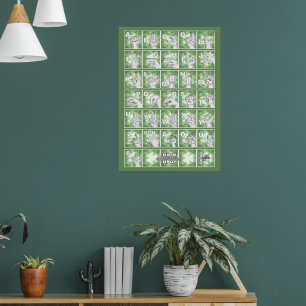 Affiche Alphabet digital allemand 4 - vert /