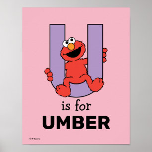 Affiche Alphabet Elmo U Violet