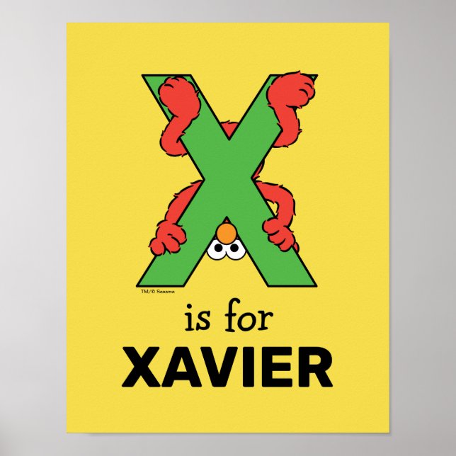 Affiche Alphabet Elmo | X Vert (Devant)
