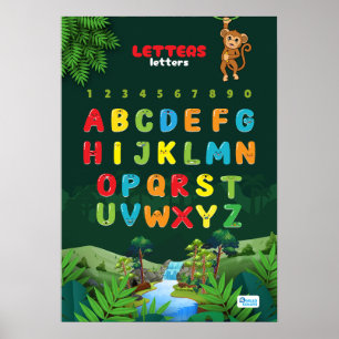 Affiche Alphabet en jungle
