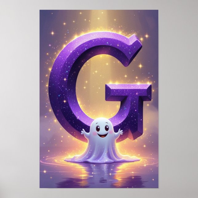 Affiche Alphabet Enfants Halloween ABC Lettre G (Devant)