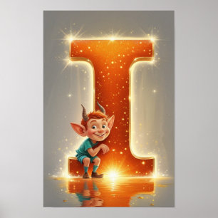 Affiche Alphabet Enfants Halloween ABC Lettre I