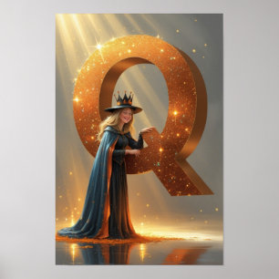 Affiche Alphabet Enfants Halloween ABC Lettre Q
