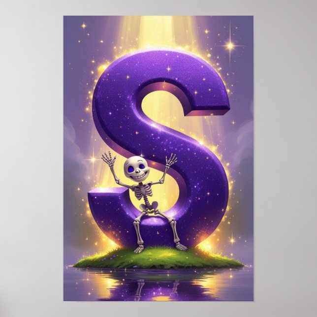 Affiche Alphabet Enfants Halloween ABC Lettre S (Devant)