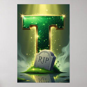 Affiche Alphabet Enfants Halloween ABC Lettre T