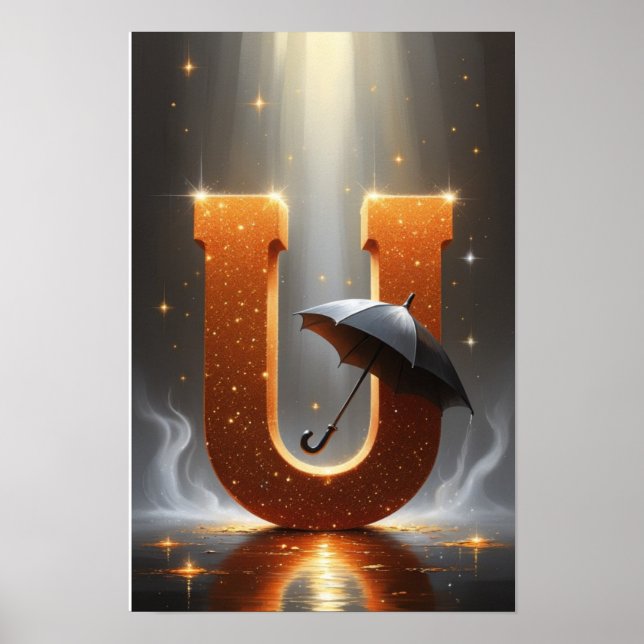 Affiche Alphabet Enfants Halloween ABC Lettre U (Devant)