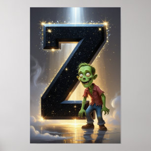 Affiche Alphabet Enfants Halloween ABC Lettre Z