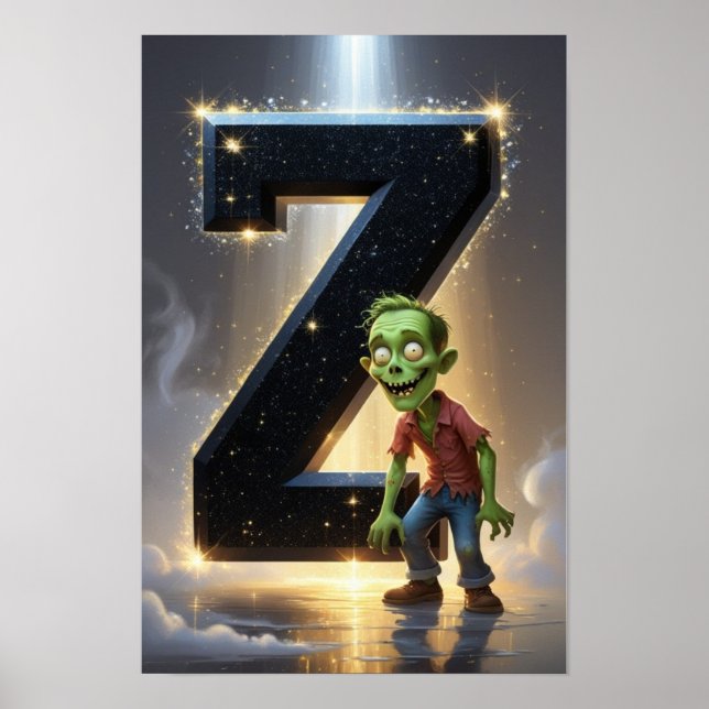 Affiche Alphabet Enfants Halloween ABC Lettre Z (Devant)