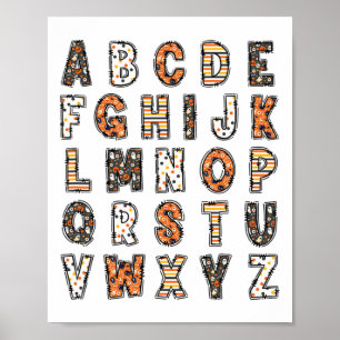 Affiche Alphabet enseignant d'Halloween éffrayant