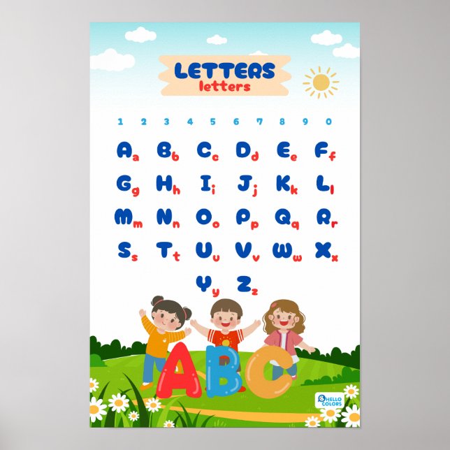 Affiche Alphabet et numéros éducatifs (Devant)