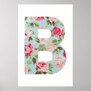 Affiche Alphabet floral ; Graphique alphabet nom B