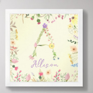 Affiche Alphabet floral personnalisé Pépinière initiale Im