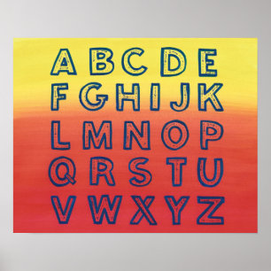 Affiche Alphabet Graphique Coque supérieur Lettres Sunset