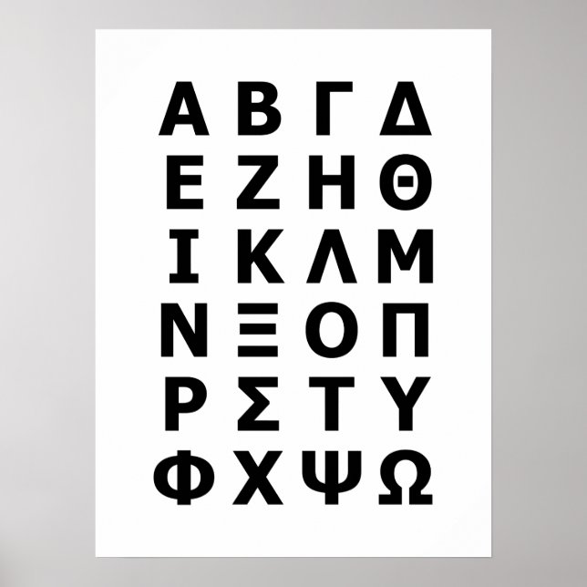 Affiche Alphabet grec (Devant)