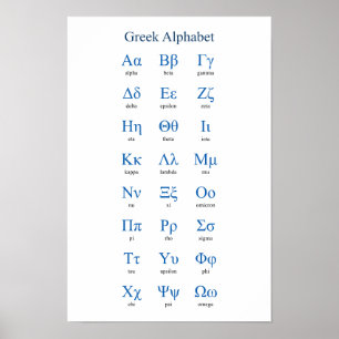 Affiche Alphabet grec étroit vertical