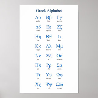 Affiche Alphabet grec étroit vertical