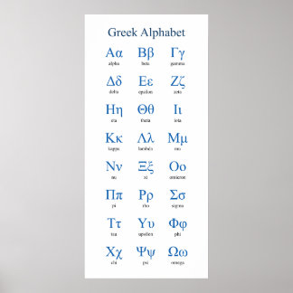 Affiche Alphabet grec étroit vertical