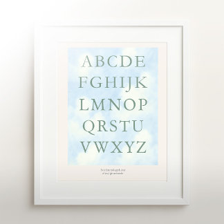 Affiche Alphabet – Green Nursery ABC Wall Art (16×20)