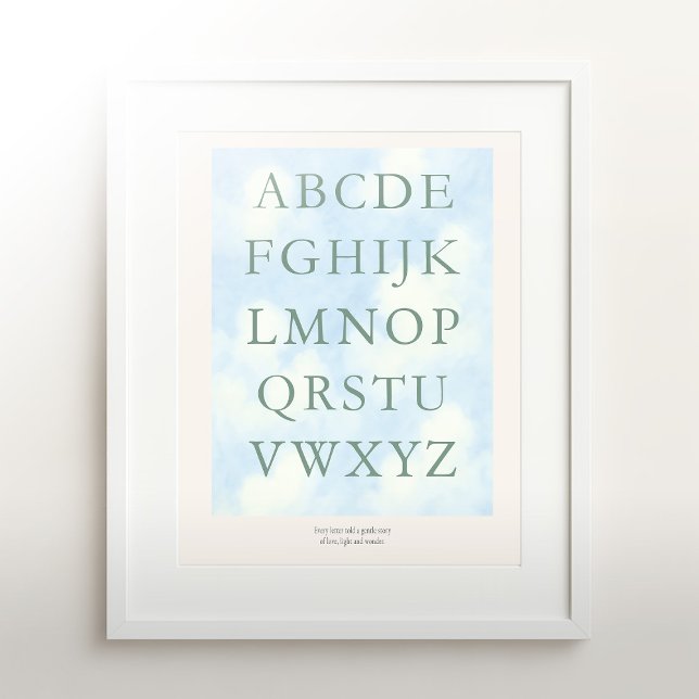 Affiche Alphabet – Green Nursery ABC Wall Art (16×20) (Créateur téléchargé)