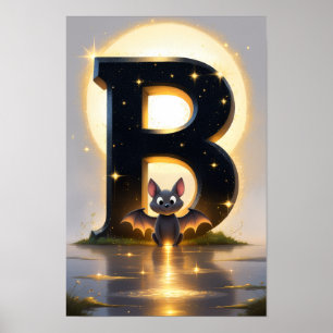 Affiche Alphabet Halloween Enfants ABC Lettre B