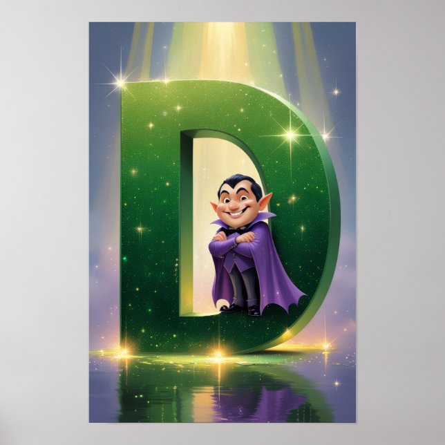 Affiche Alphabet Halloween Enfants ABC Lettre D (Devant)