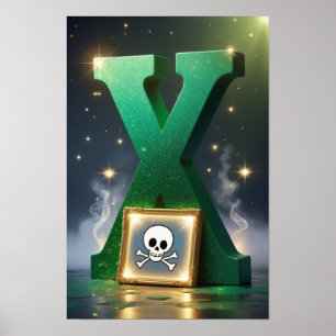 Affiche Alphabet Halloween Enfants ABC Lettre X