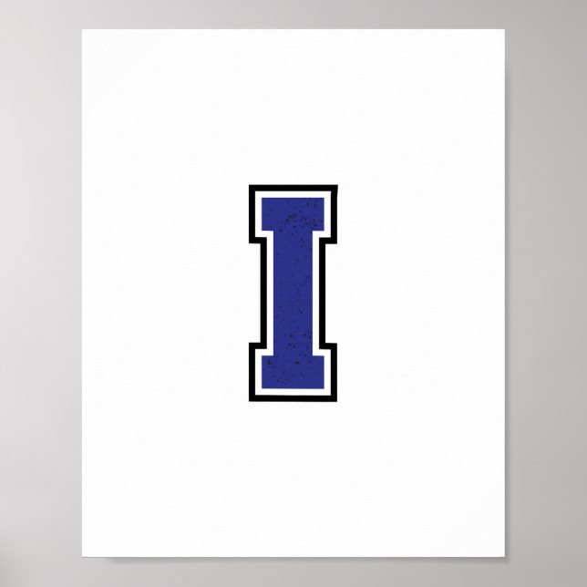 Affiche Alphabet I en bleu (Devant)