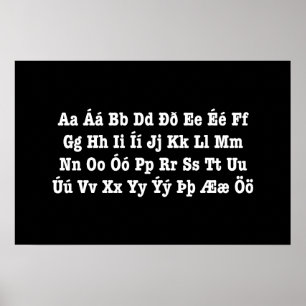 Affiche Alphabet islandais [Íslenska Stafrófið]
