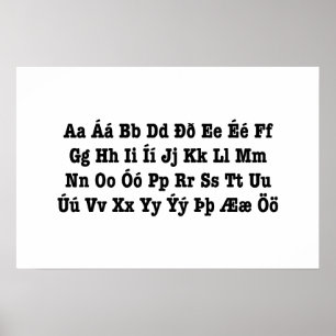 Affiche Alphabet islandais [Íslenska Stafrófið]