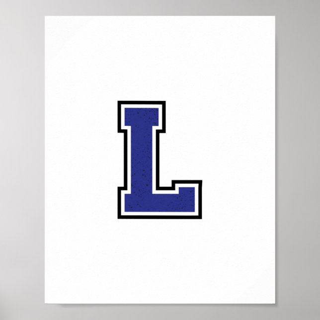 Affiche Alphabet L en bleu (Devant)