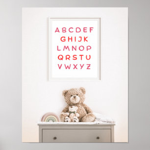 Affiche Alphabet Majuscule Orange Lettres Professeur Chamb