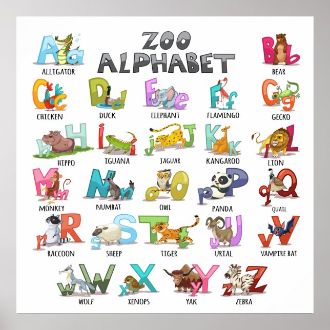 Affiche Alphabet mignon (Devant)