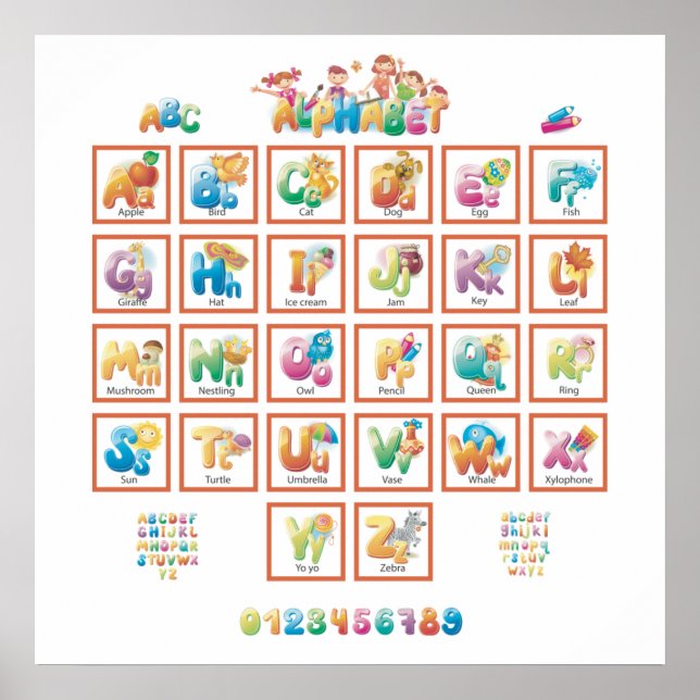 Affiche Alphabet mignon (Devant)