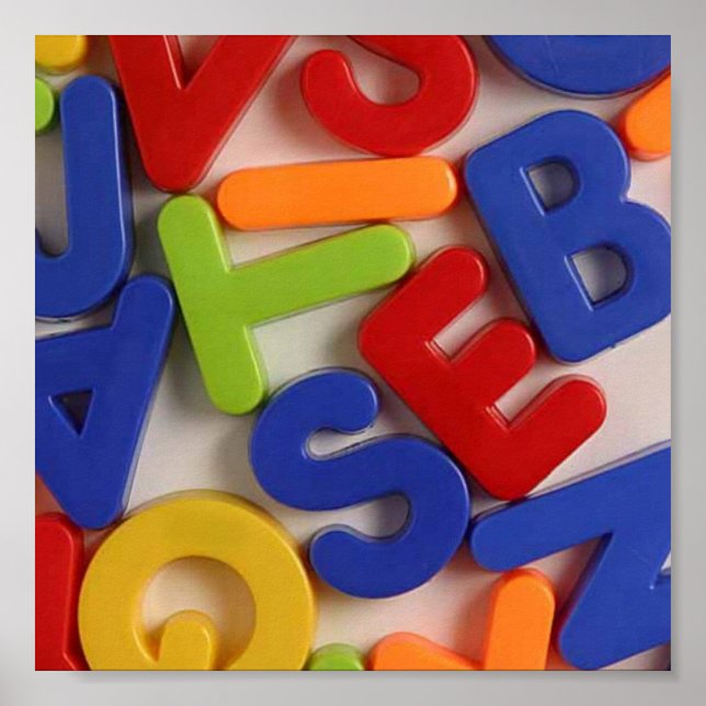 Affiche Alphabet mixte Art encadré (Devant)
