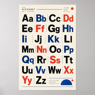 Affiche Alphabet Moderne Majuscules et Minuscules Éducatio