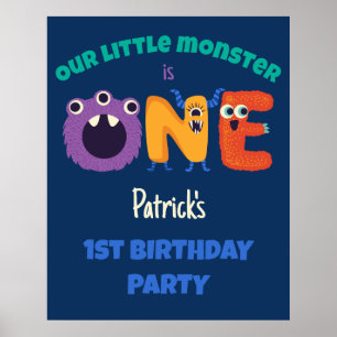 Affiche Alphabet Monstres 1er anniversaire Notre petit mon