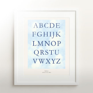Affiche Alphabet – Navy Nursery ABC Wall Art (8x10)