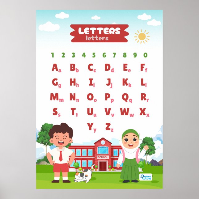 Affiche Alphabet & Nombres Éducatif (Devant)