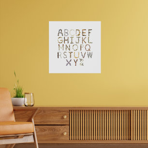 Affiche Alphabet papillon pour pépinière naturelle - ABC