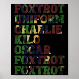 Affiche Alphabet phonétique Nato drôle poux de l'armée Ta