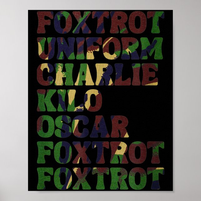 Affiche Alphabet phonétique Nato drôle poux de l'armée Ta (Devant)
