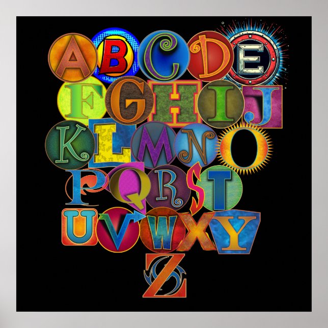 Affiche Alphabet pour la chambre d'enfant  (Devant)