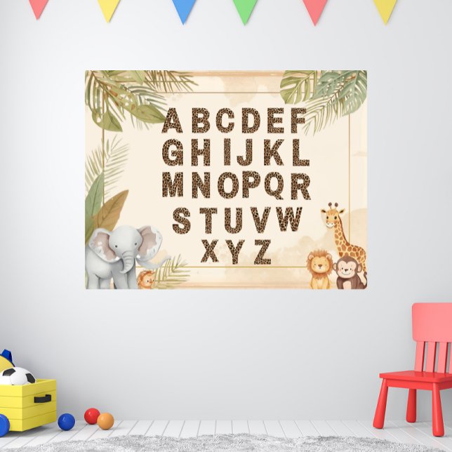 Affiche Alphabet Safari Nursery Boho Animaux de la Jungle (Créateur téléchargé)