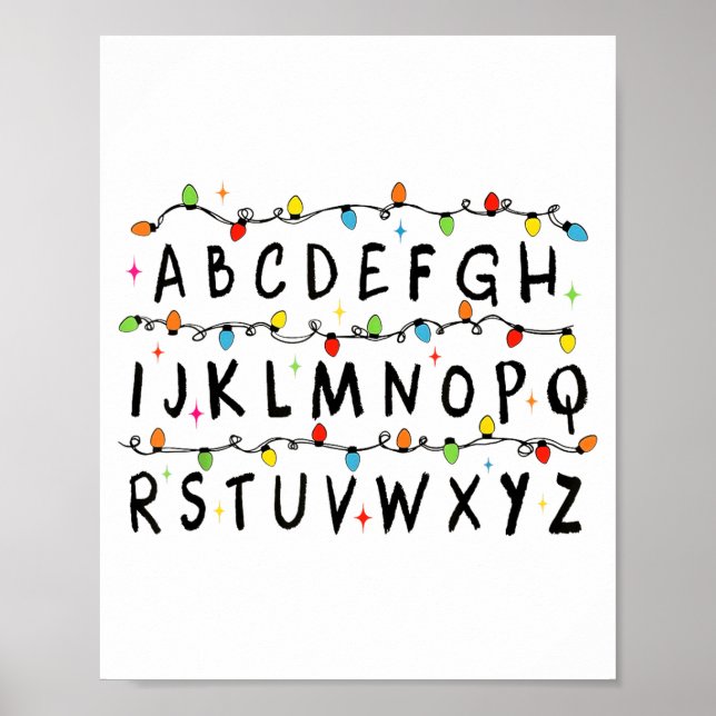 Affiche Alphabet Stranger Christmas 2025 Lights Boys Girls (Devant)