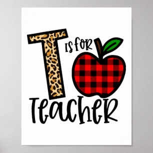 Affiche Alphabet T est pour l'amour de l'enseignant Apple