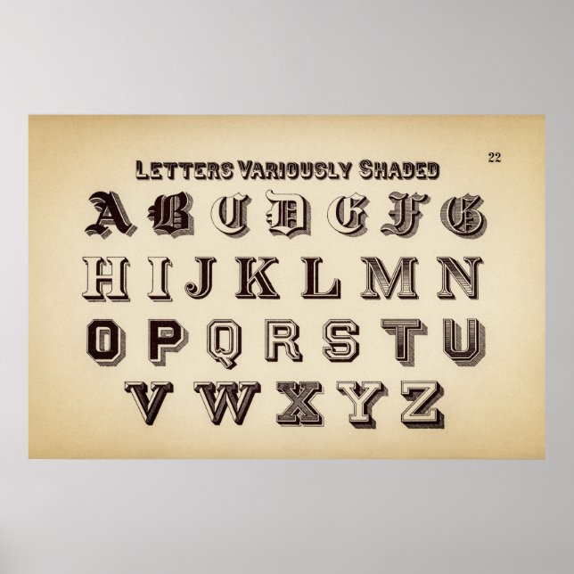 Affiche Alphabet vintage (Devant)