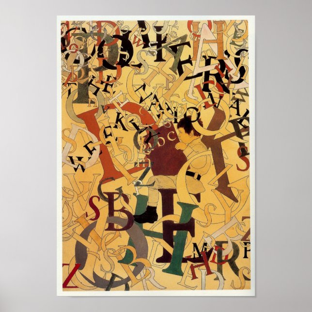 Affiche Alphabet vintage Maxfield Parrish (Devant)