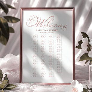 Affiche Alphabetical Wedding Seating Chart Simple Elegant