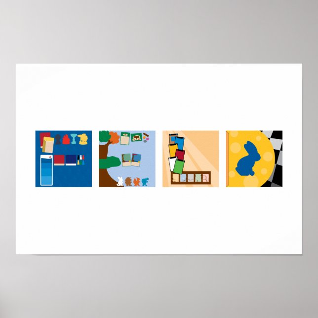 Affiche Alphabetique de Jeu de Société à 4 Lettres (Devant)